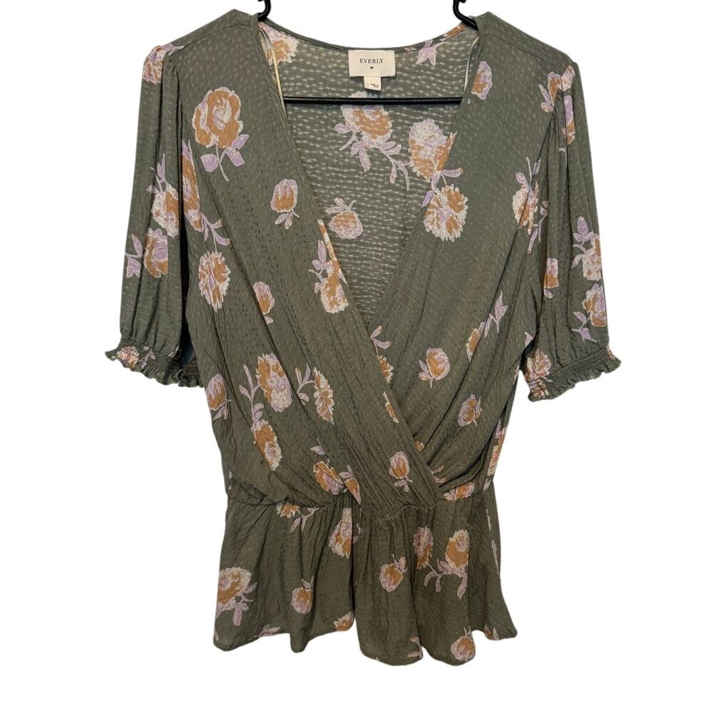 Everly Floral Wrap Peplum Top
